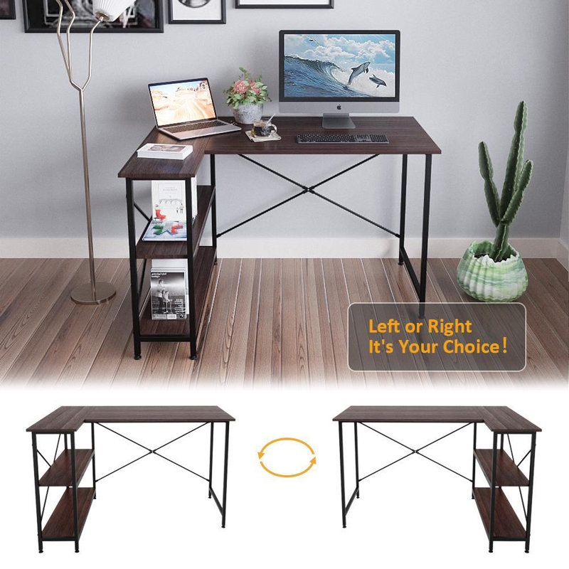 17 Stories Atia LShaped Metal Base Computer Desk & Reviews Wayfair